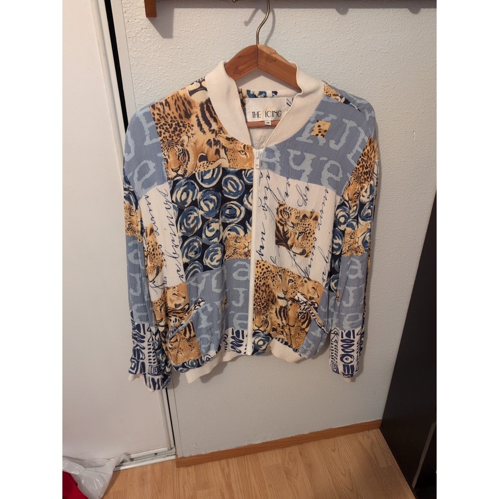 The Icing Vintage Womens  Light‎ Jacket Size M Rayon Tigers